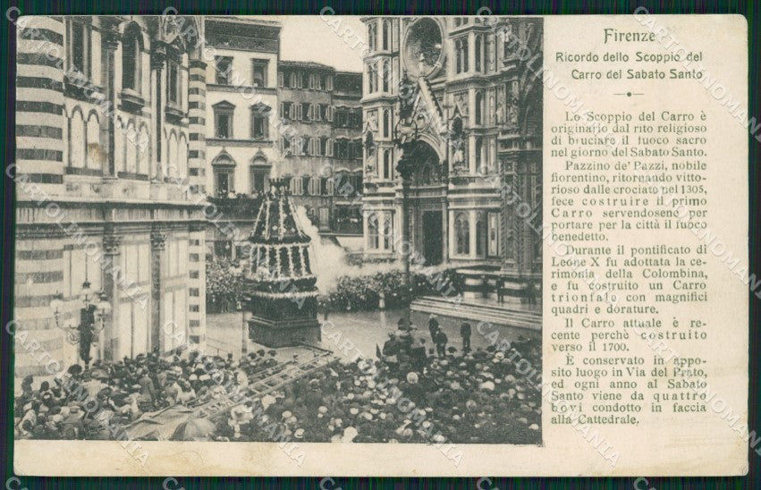 Firenze Città Carro Sabato Santo PIEGHE cartolina ZKM9311 – fronte