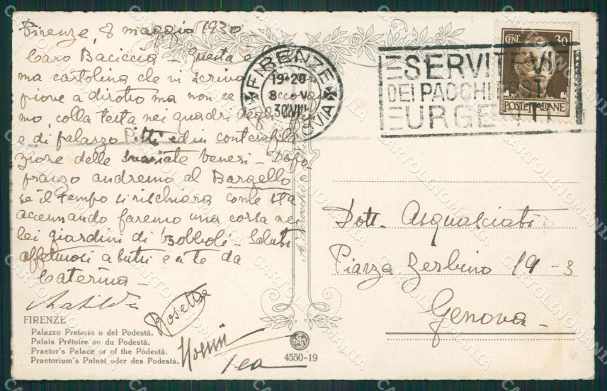 Firenze Città cartolina ZKM9312 – retro