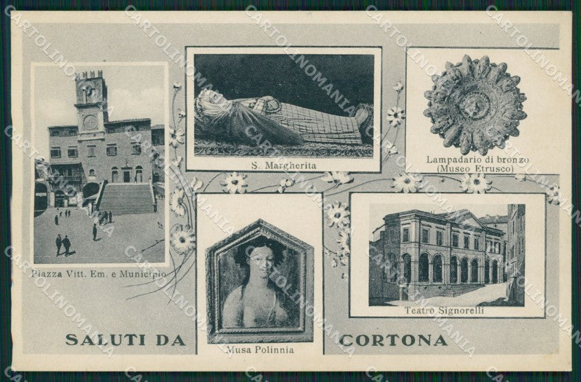 Arezzo Cortona Saluti da cartolina ZKM9391 – fronte