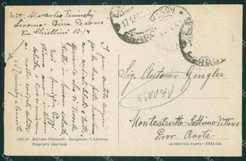 Livorno Antignano ABRASA STRAPPINO cartolina ZKM9415 – retro