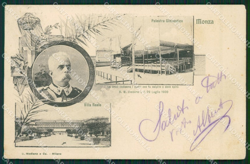 Milano Monza Città Re Umberto I Savoia cartolina ZKM9485 – fronte