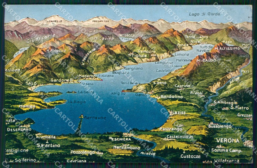 Brescia Garda Lago di Mappa cartolina ZKM9554 – fronte
