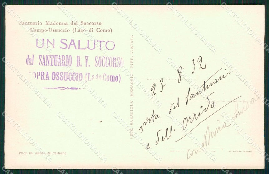 Como Ossuccio Campo di cartolina ZKM9642 – retro