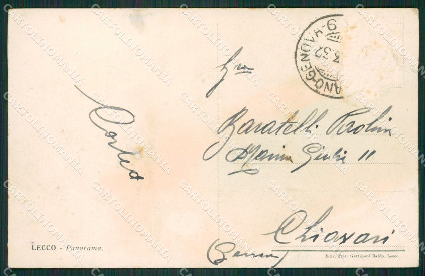 Lecco Città ABRASA cartolina ZKM9709 – retro