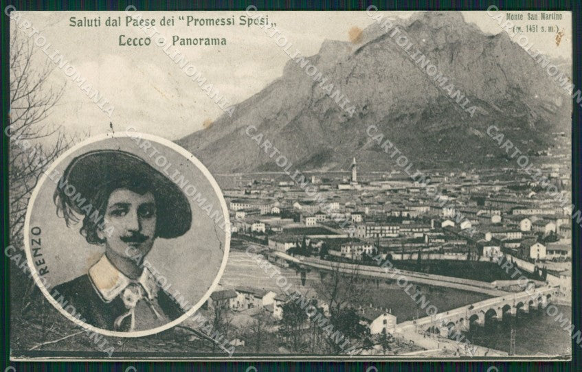 Lecco Città Manzoni cartolina ZKM9712 – fronte
