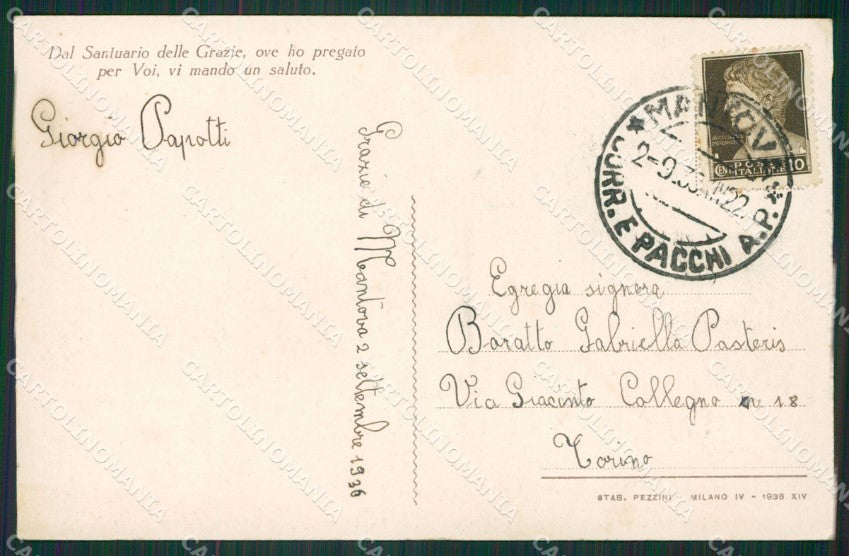 Mantova Curtatone Santuario Santa Maria delle Grazie cartolina ZKM9754 – retro