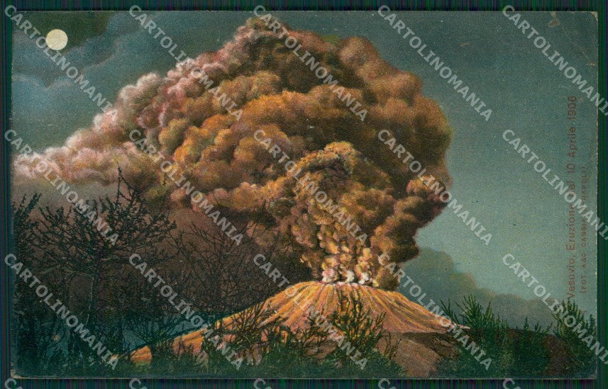 Napoli Vesuvio PIEGA TRACCE UMIDO cartolina ZKM9843 – fronte