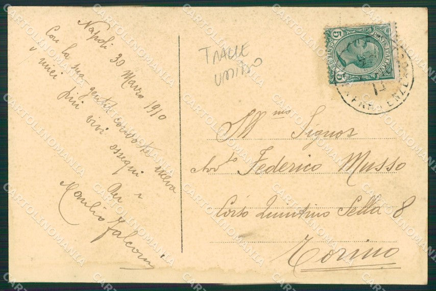 Napoli Città TRACCE UMIDO cartolina ZKM9847 – retro