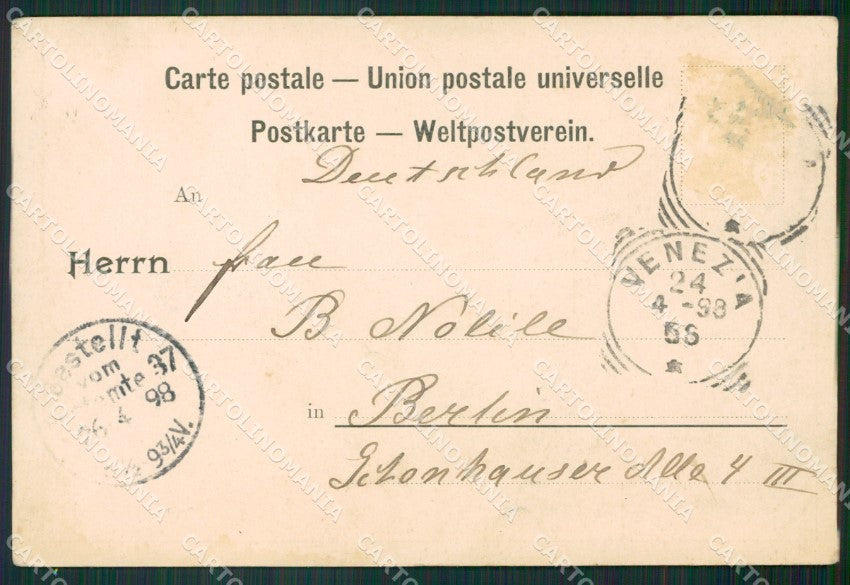 Napoli Roma Gruss Fiasco 1898 PIEGHINA cartolina ZKM9915 – retro
