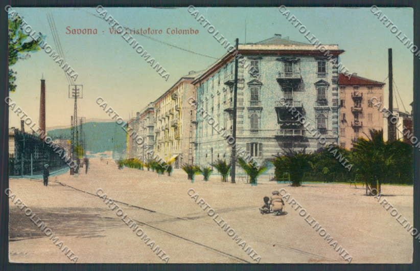 Savona Città TRACCE UMIDO cartolina ZQ0075 – fronte