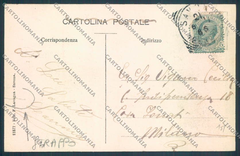 Savona Città STRAPPO cartolina ZQ0078 – retro