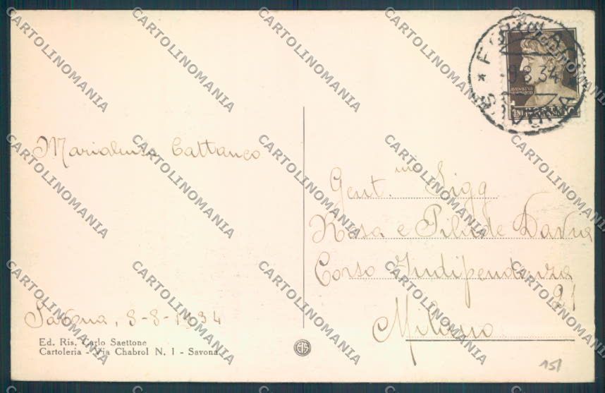 Savona Città cartolina ZQ0155 – retro