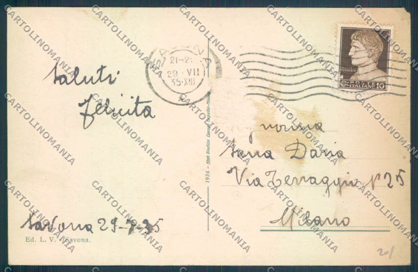 Savona Città Barca ABRASA cartolina ZQ0300 – retro