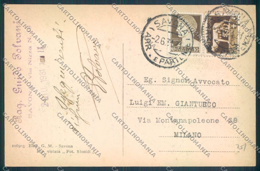 Savona Città Teatro cartolina ZQ0398 – retro