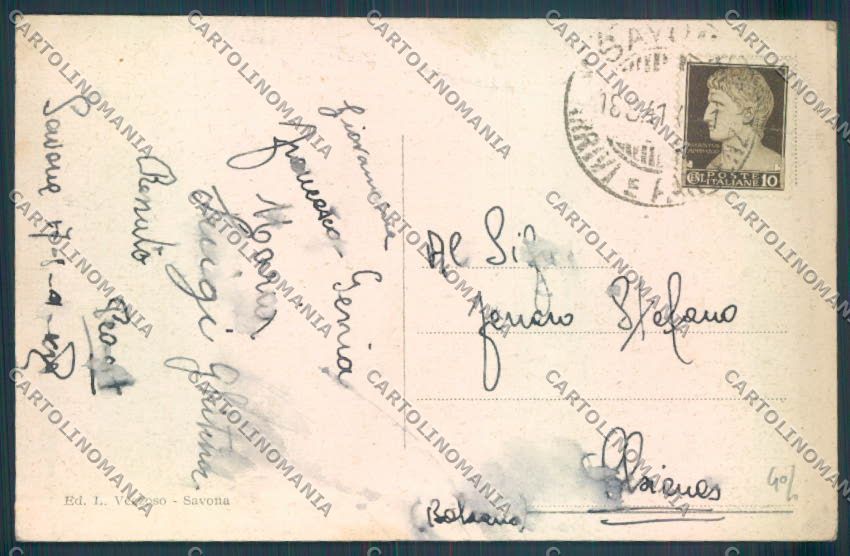Savona Città PIEGATA cartolina ZQ0432 – retro