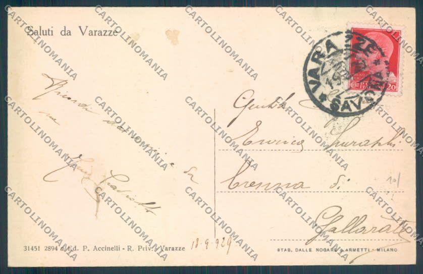 Savona Varazze cartolina ZQ0464 – retro
