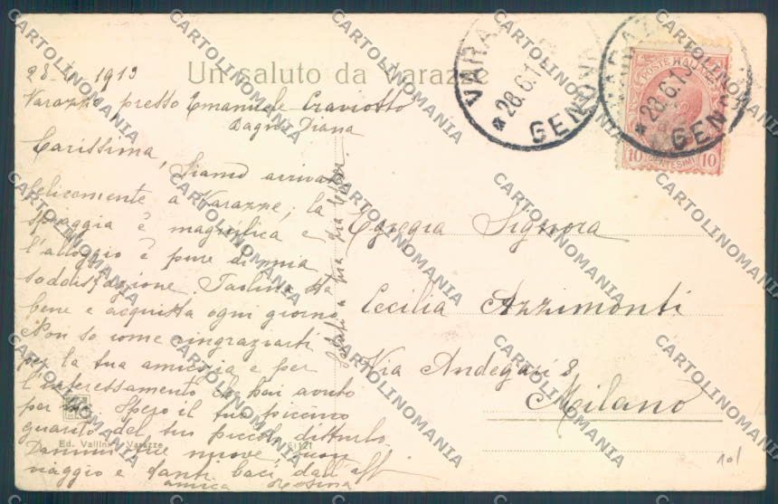 Savona Varazze cartolina ZQ0485 – retro