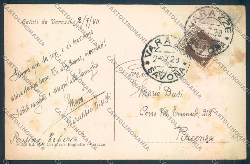 Savona Varazze cartolina ZQ0491 – retro
