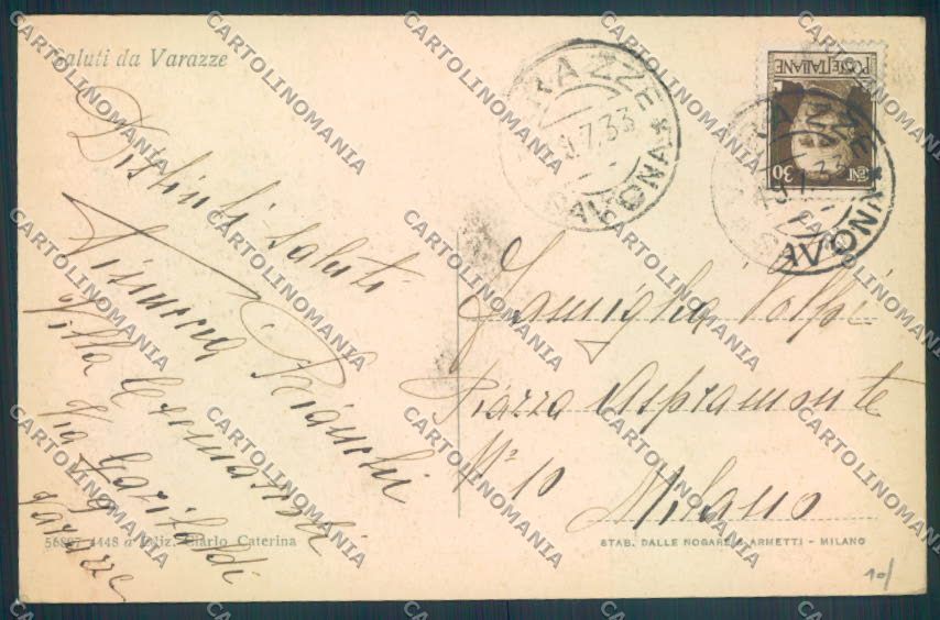 Savona Varazze cartolina ZQ0498 – retro