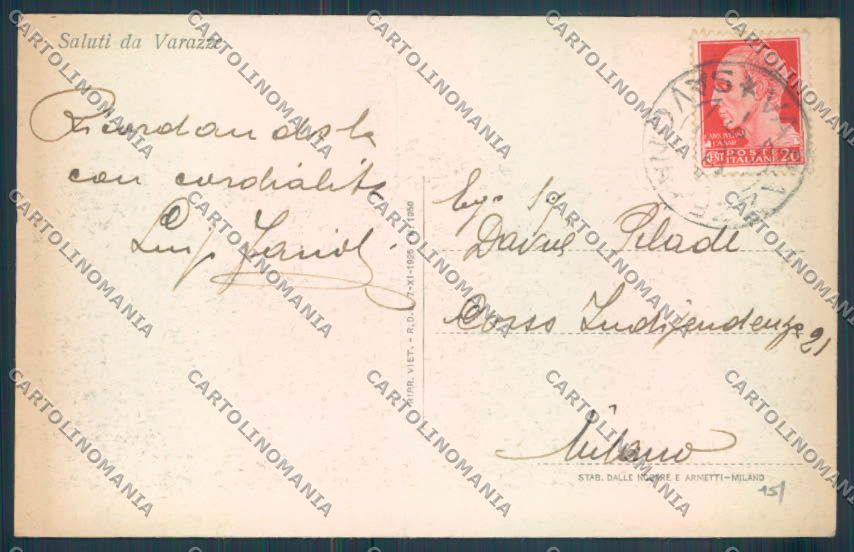 Savona Varazze cartolina ZQ0580 – retro
