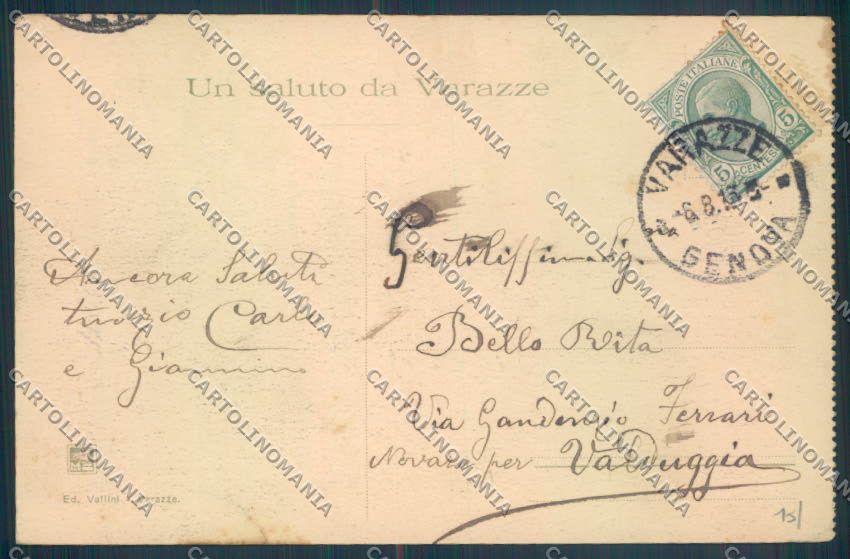 Savona Varazze Opera Pia Bergamasca cartolina ZQ0588 – retro