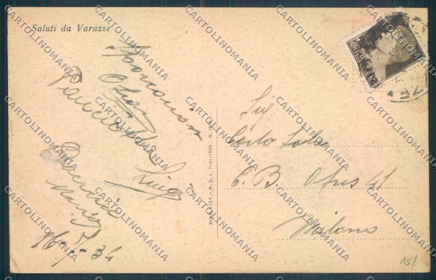Savona Varazze Barca cartolina ZQ0590 – retro