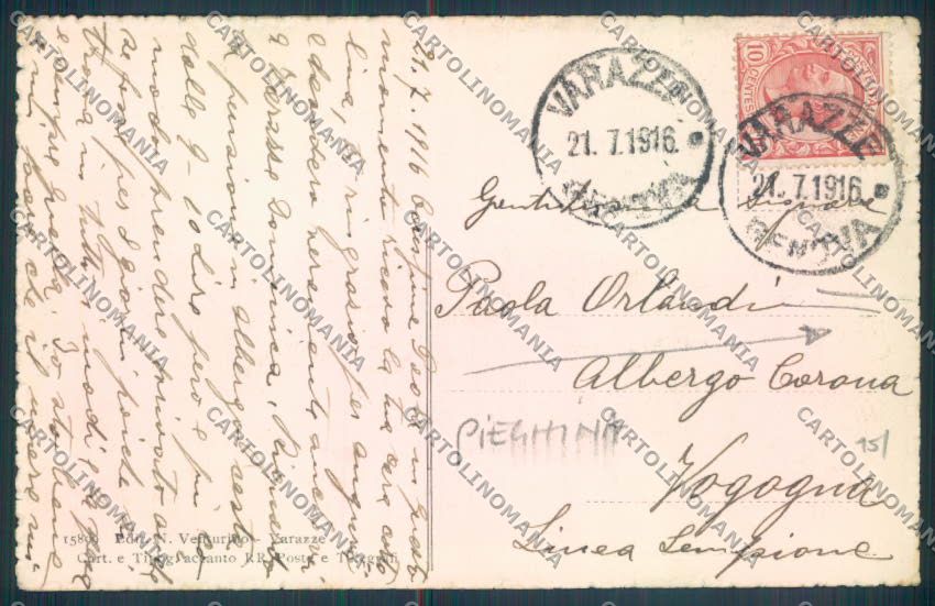 Savona Varazze Opera Pia Bergamasca PIEGHINA cartolina ZQ0591 – retro