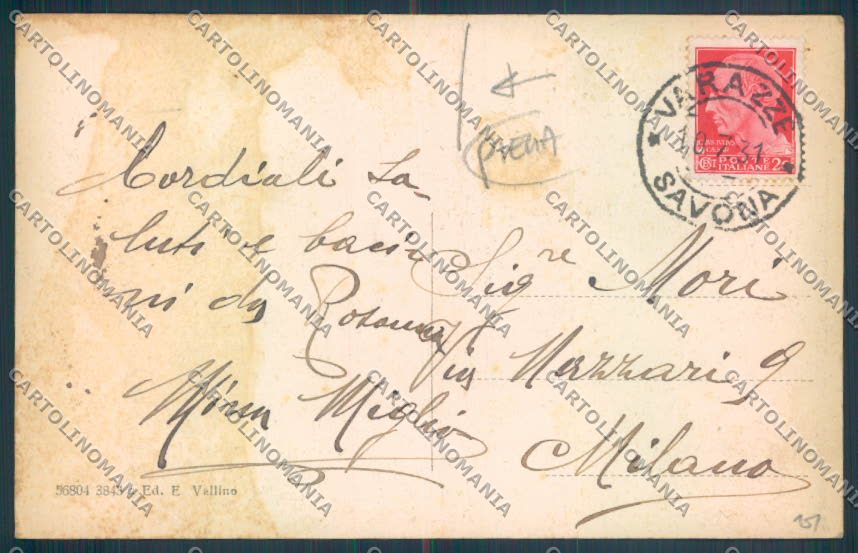 Savona Varazze PIEGA cartolina ZQ0601 – retro