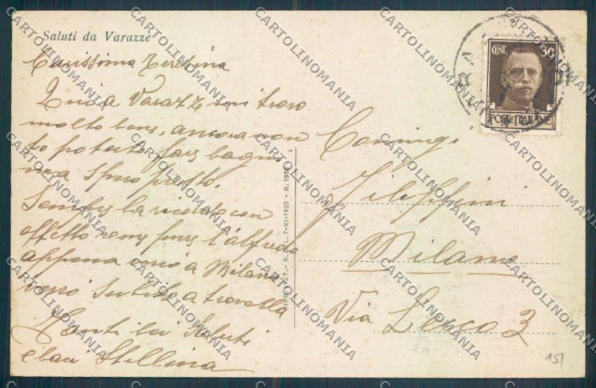 Savona Varazze cartolina ZQ0607 – retro