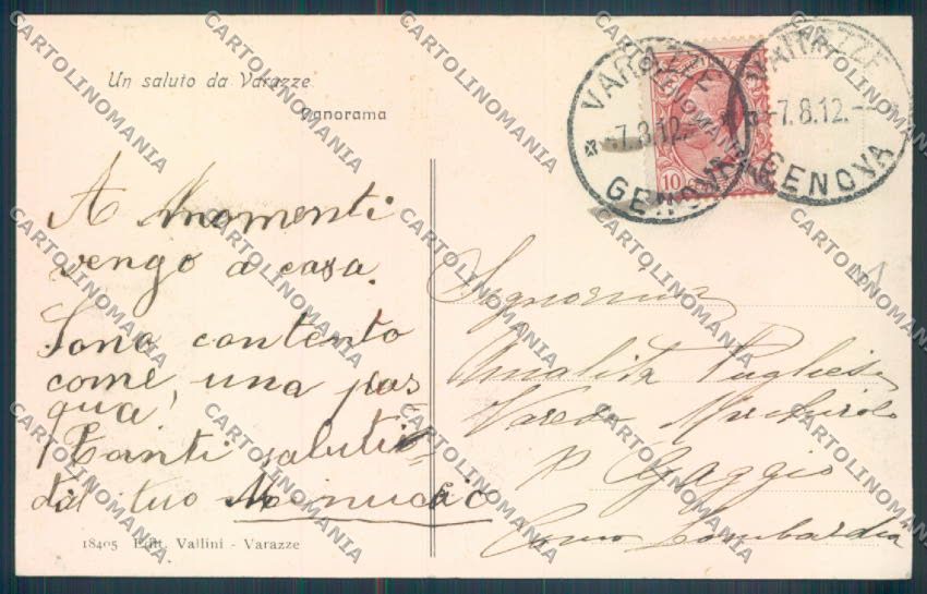 Savona Varazze cartolina ZQ0625 – retro