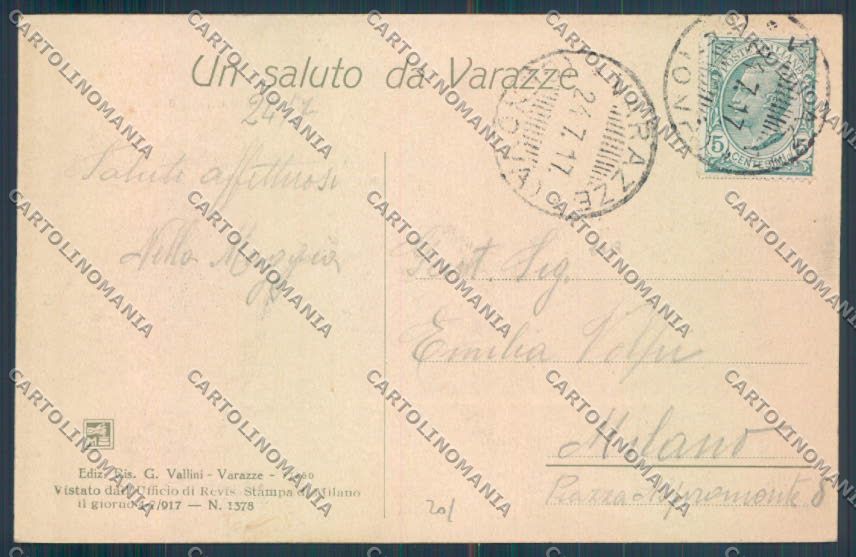 Savona Varazze Solaro cartolina ZQ0647 – retro