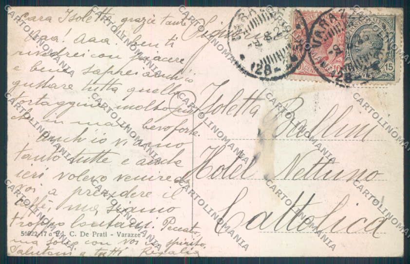 Savona Varazze Barca cartolina ZQ0662 – retro