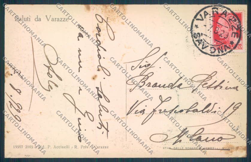 Savona Varazze cartolina ZQ0683 – retro