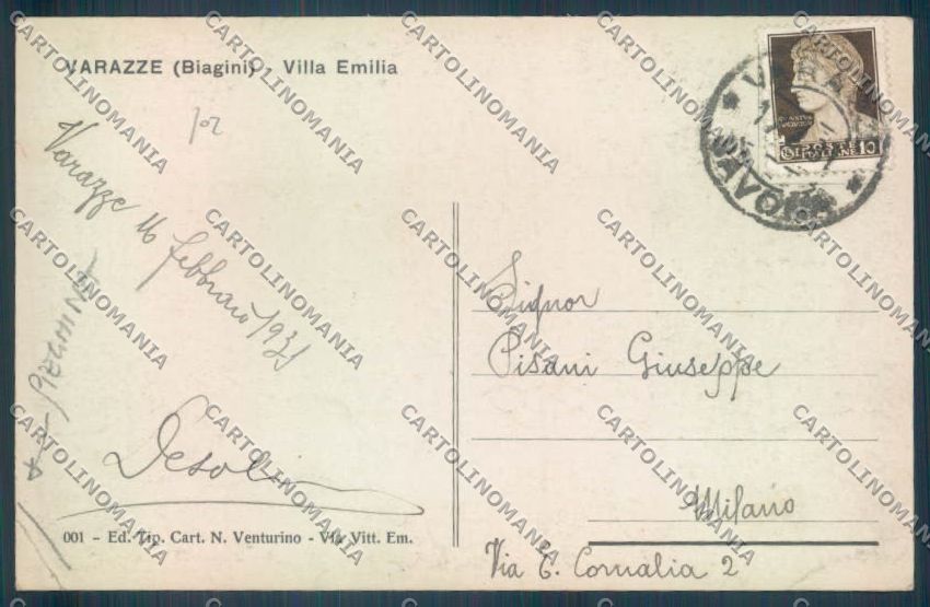 Savona Varazze PIEGHINA Foto cartolina ZQ0694 – retro