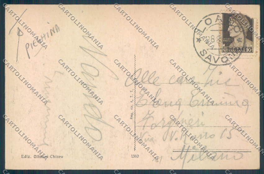 Savona Loano PIEGHINA cartolina ZQ0725 – retro