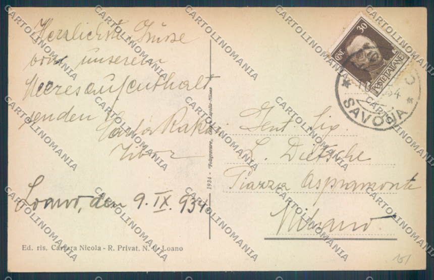 Savona Loano cartolina ZQ0730 – retro