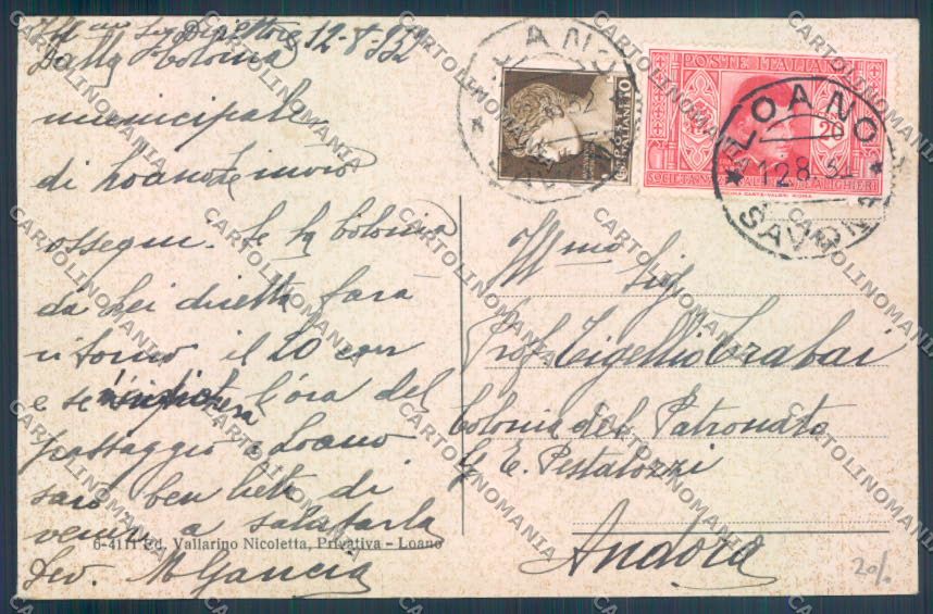 Savona Loano Colonia cartolina ZQ0751 – retro