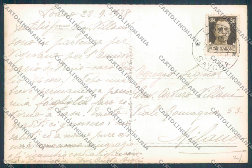 Savona Loano PIEGHINA Foto cartolina ZQ0759 – retro