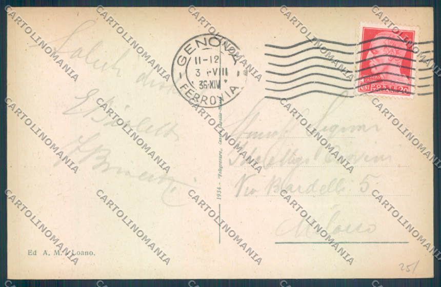 Savona Loano Colonia cartolina ZQ0765 – retro