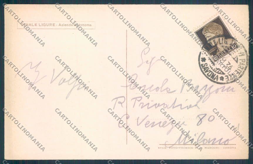 Savona Finale Ligure cartolina ZQ0780 – retro