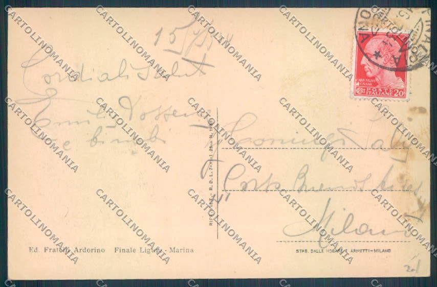 Savona Finale Ligure Edicola Finalpia cartolina ZQ0831 – retro