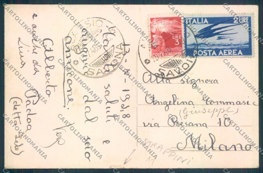 Savona Alassio STRAPPINI cartolina ZQ0855 – retro