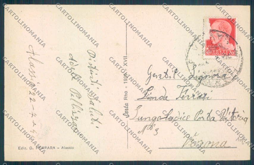 Savona Alassio Barca cartolina ZQ0890 – retro