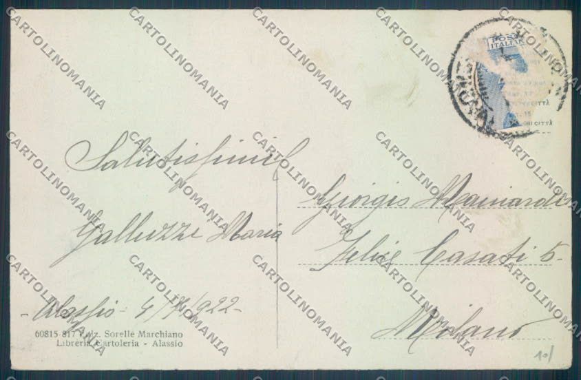 Savona Alassio cartolina ZQ0900 – retro