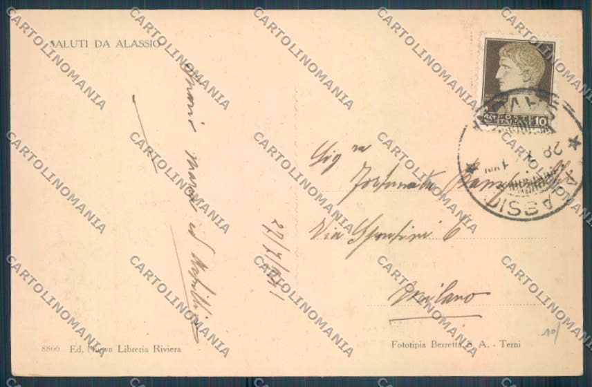 Savona Alassio cartolina ZQ0903 – retro