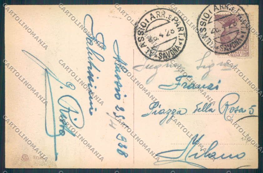 Savona Alassio cartolina ZQ0916 – retro