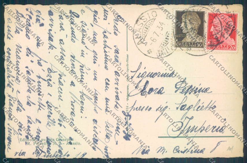 Savona Alassio cartolina ZQ0919 – retro