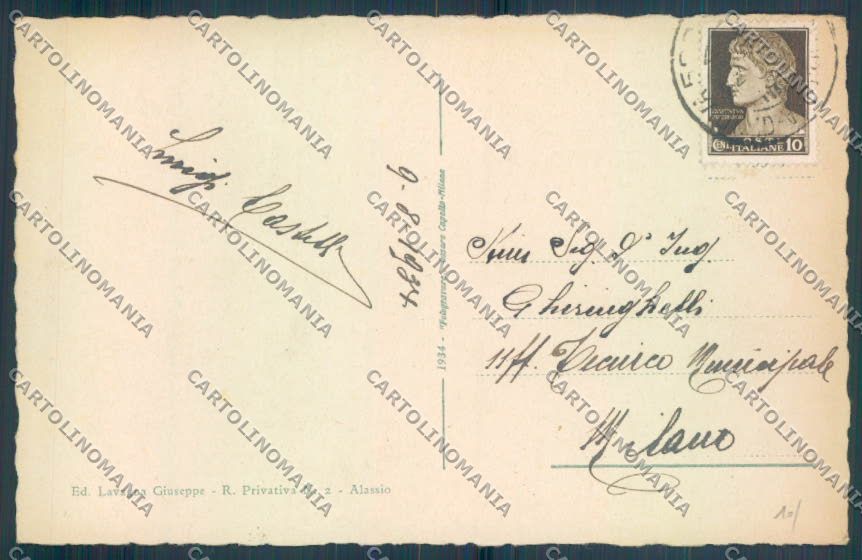 Savona Alassio cartolina ZQ0921 – retro