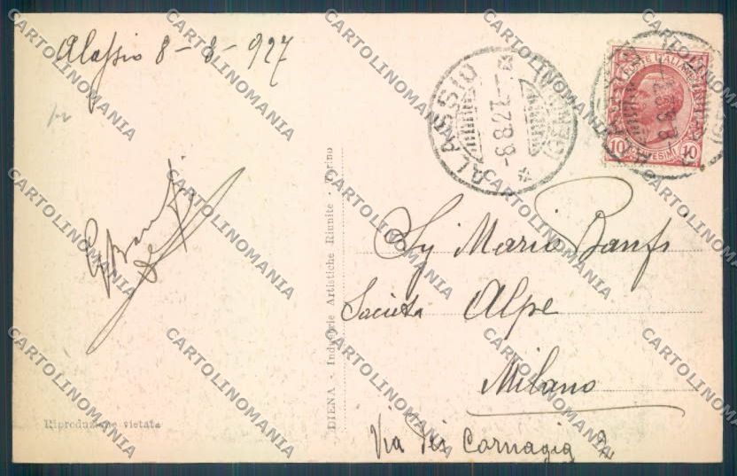 Savona Alassio cartolina ZQ0933 – retro