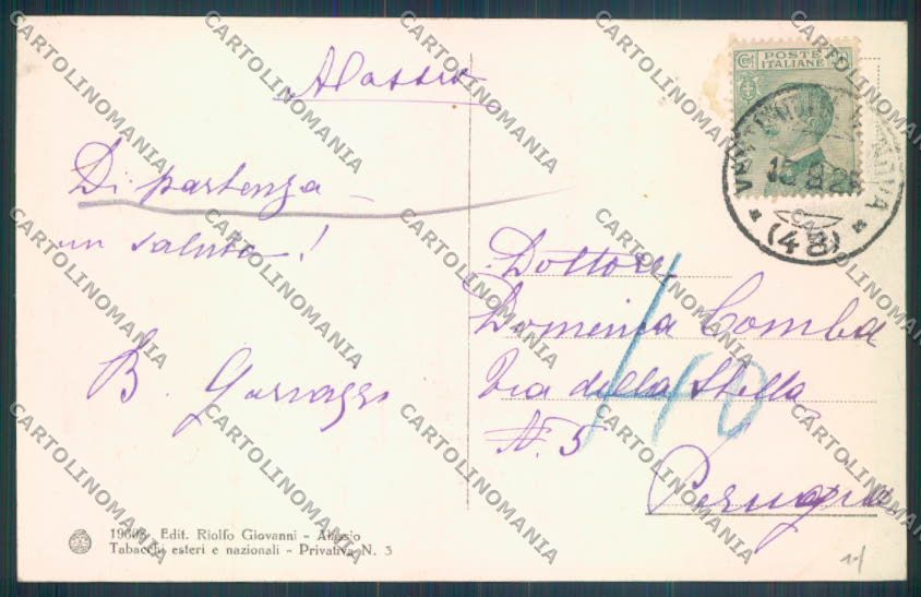Savona Alassio cartolina ZQ0954 – retro